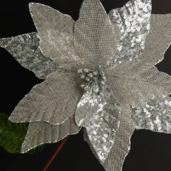 Silver Burlap Sequin Flower Shop