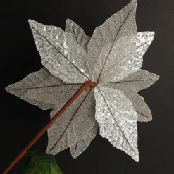 Silver Burlap Sequin Flower Shop