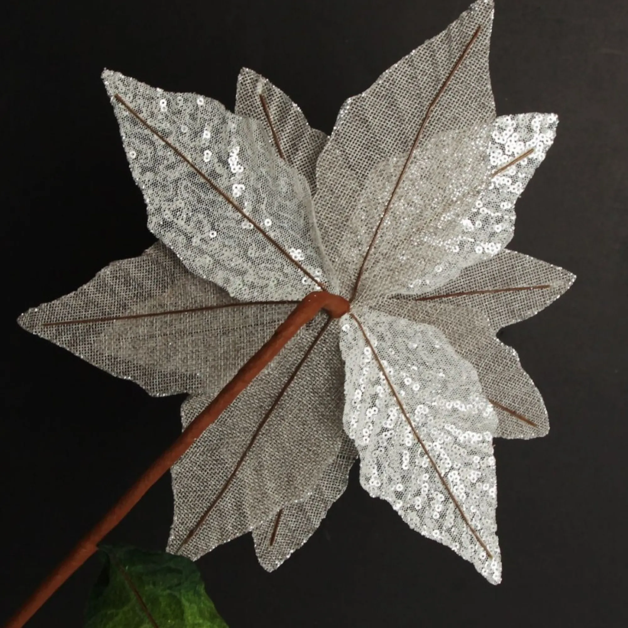 Silver Burlap Sequin Flower Shop