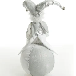 Silver Elf on Bauble Christmas Ornament Shop
