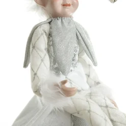 Silver Elf on Bauble Christmas Ornament Shop