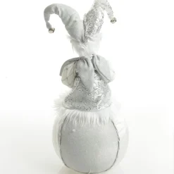 Silver Elf on Bauble Christmas Ornament Shop