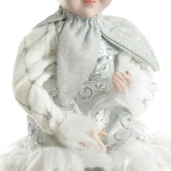 Silver Elf on Bauble Christmas Ornament Shop