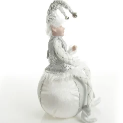 Silver Elf on Bauble Christmas Ornament Shop