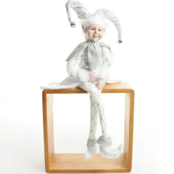 Silver Elf Sitting Christmas Ornament Outlet