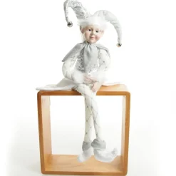 Silver Elf Sitting Christmas Ornament Outlet