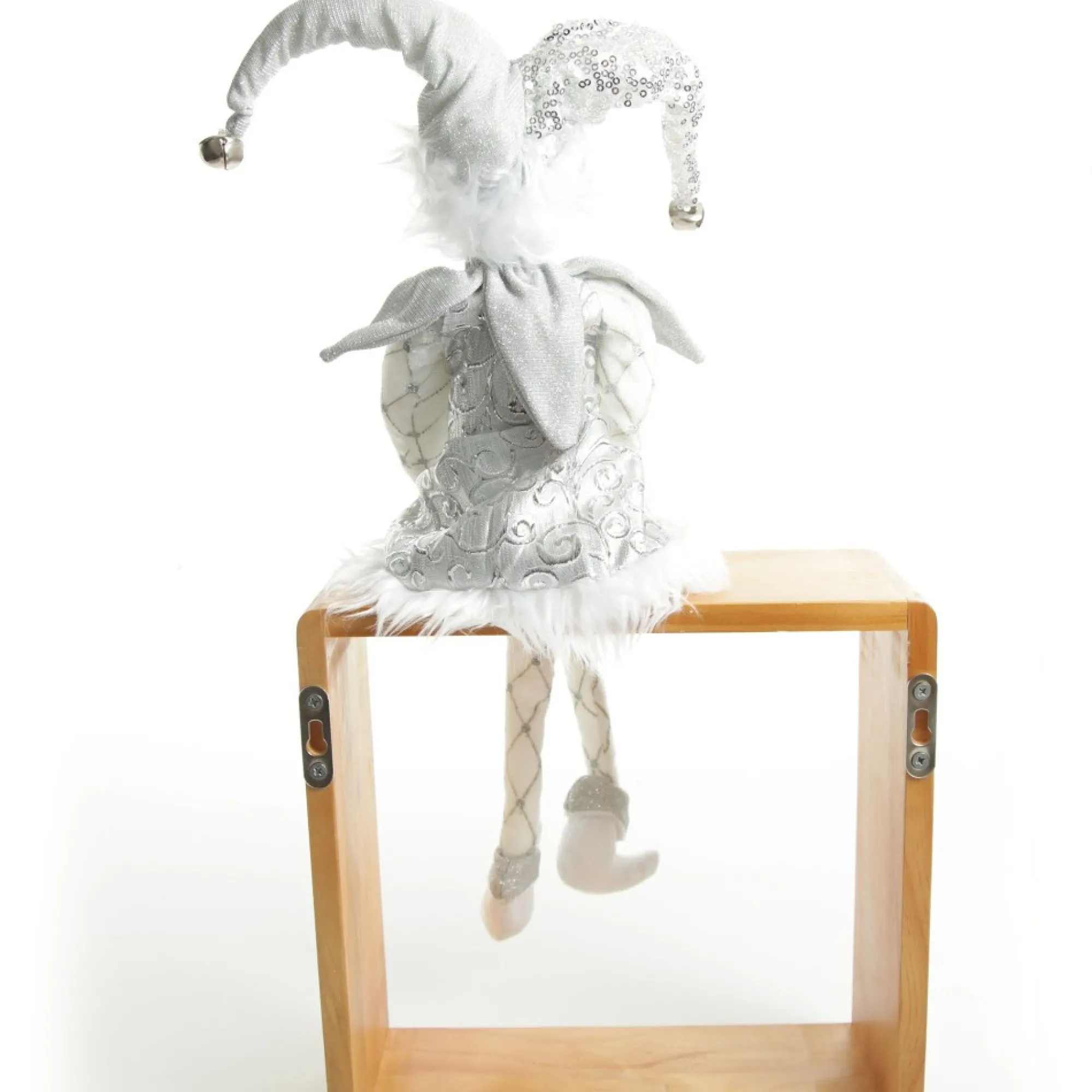 Silver Elf Sitting Christmas Ornament Outlet