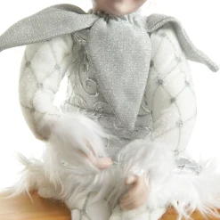 Silver Elf Sitting Christmas Ornament Outlet