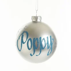 Silver Glass Personalised Christmas Bauble Best Sale