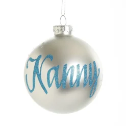 Silver Glass Personalised Christmas Bauble Best Sale