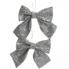 Silver Glitter Bow - Set of 2 Store