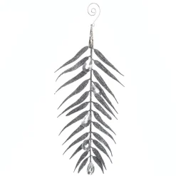 Silver Glitter Fern and Crystal Tree Decoration Cheap
