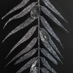 Silver Glitter Fern and Crystal Tree Decoration Cheap