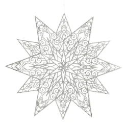 Silver Glitter Hanging Christmas Star Fashion