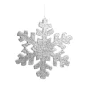 Silver Glitter Hanging Snowflake - Small Sale