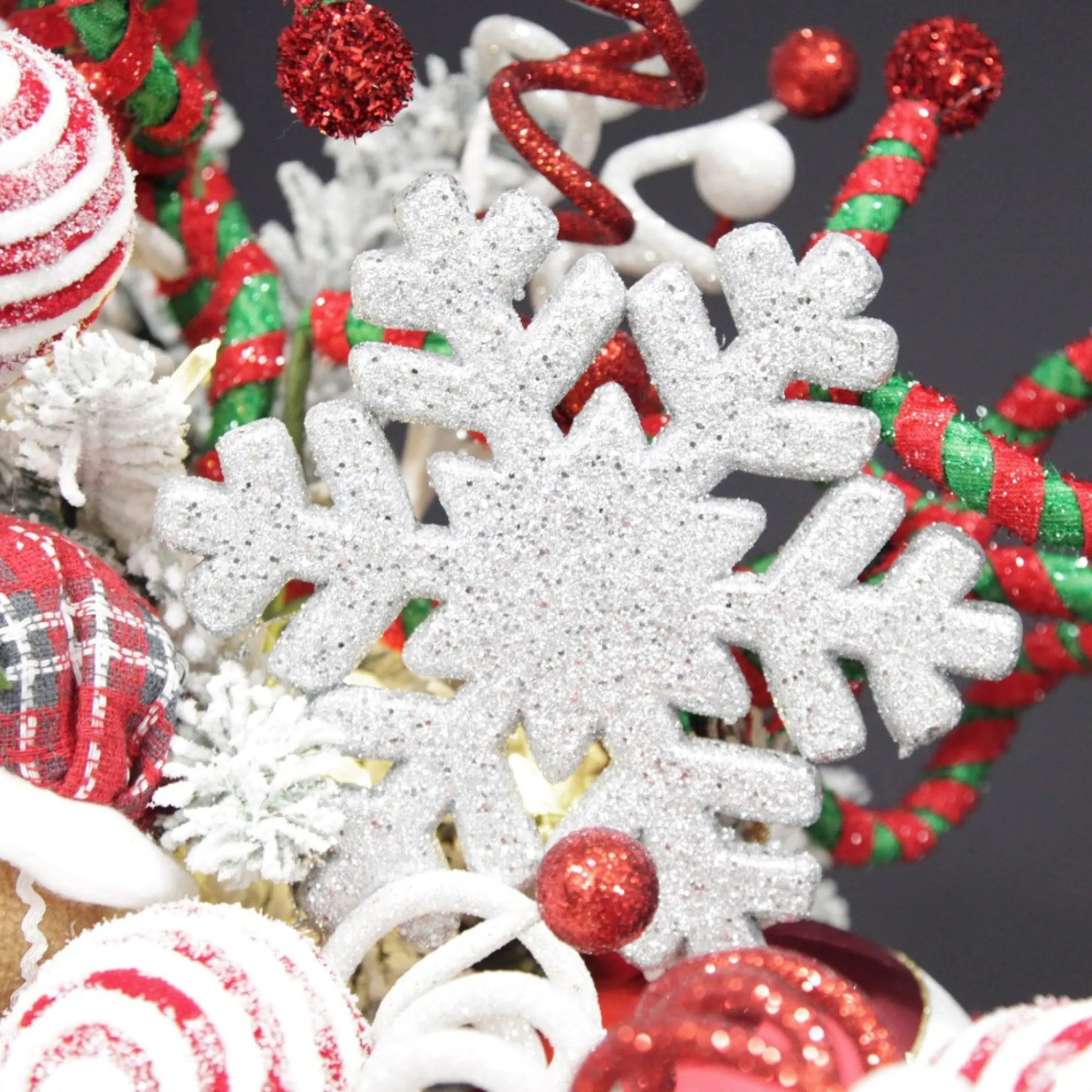 Silver Glitter Hanging Snowflake - Small Sale