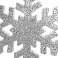 Silver Glitter Hanging Snowflake - Small Sale