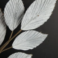 Silver Glitter Leaf Spray with Sequin Tips Best