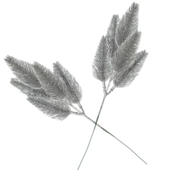 Silver Glitter Pine Bud Pick - Set of 2 Sale