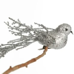 Silver Glitter Sequin Bird Clip Best Sale