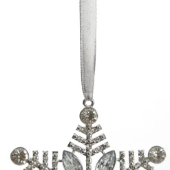 Silver Glitter Snowflake with Diamonte Tree Decoration Store