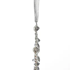 Silver Glitter Snowflake with Diamonte Tree Decoration Store