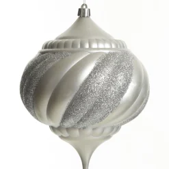 Silver Glitter Swirl Christmas Onion Bauble Discount