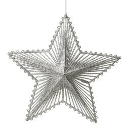 Silver Hollow Glitter Star Cheap