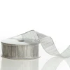 Silver Metallic Shimmer Wired Ribbon Outlet