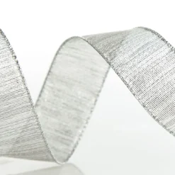 Silver Metallic Shimmer Wired Ribbon Outlet