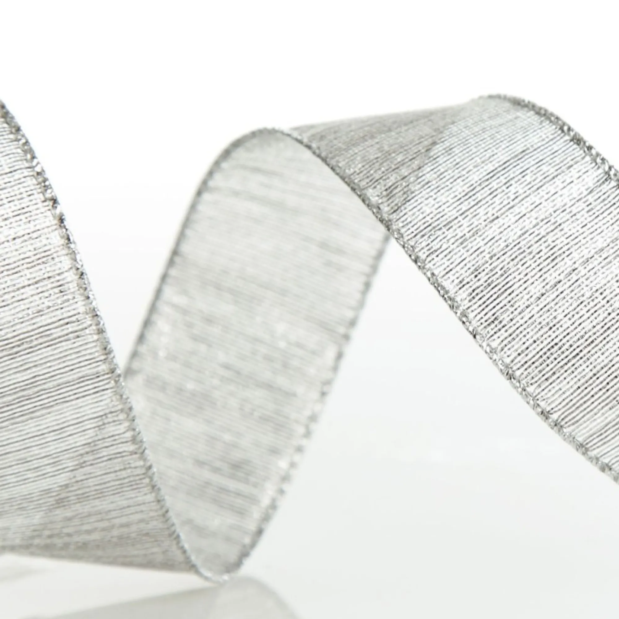 Silver Metallic Shimmer Wired Ribbon Outlet