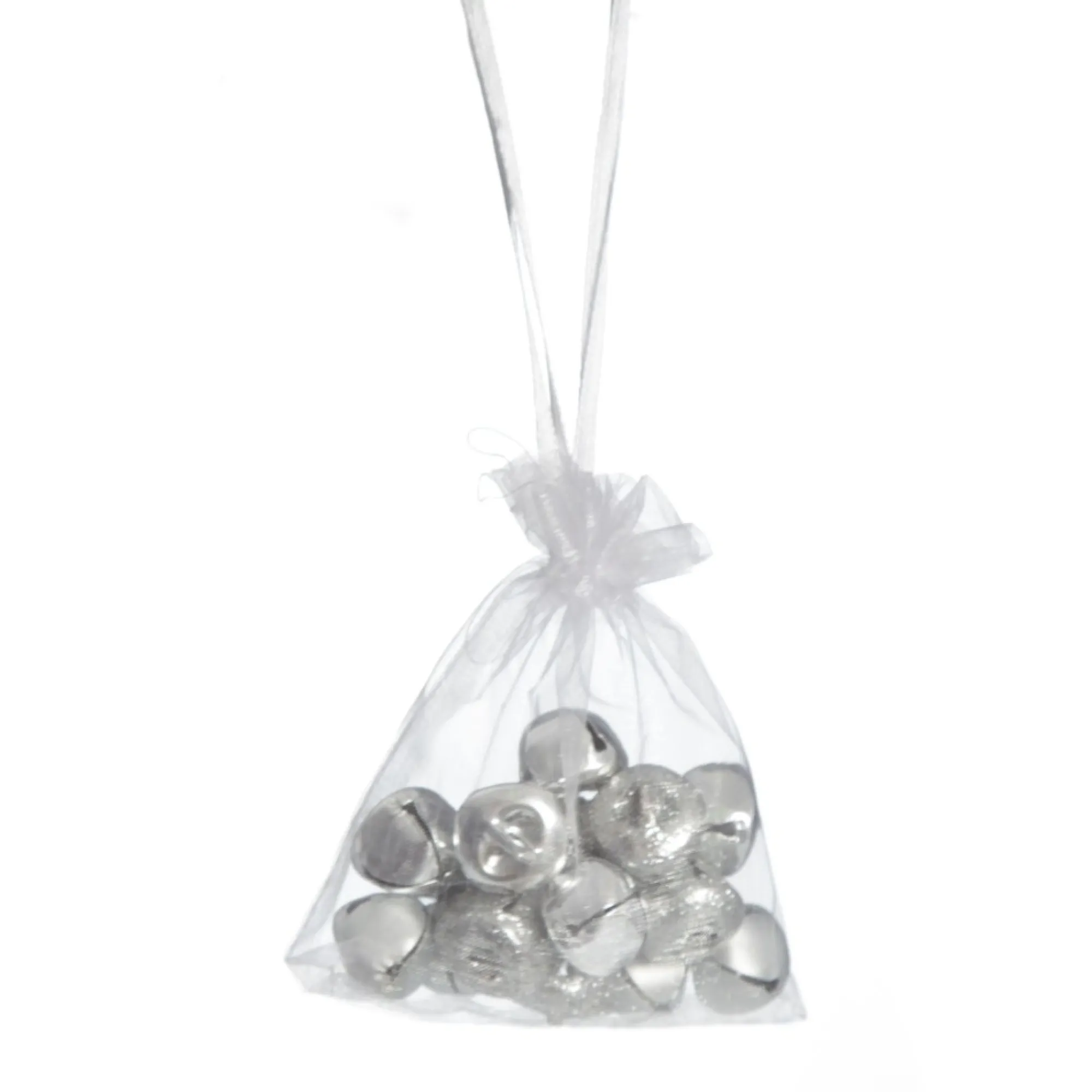 Silver Mini Jingle Bell Decorations - Bag of 15 Hot