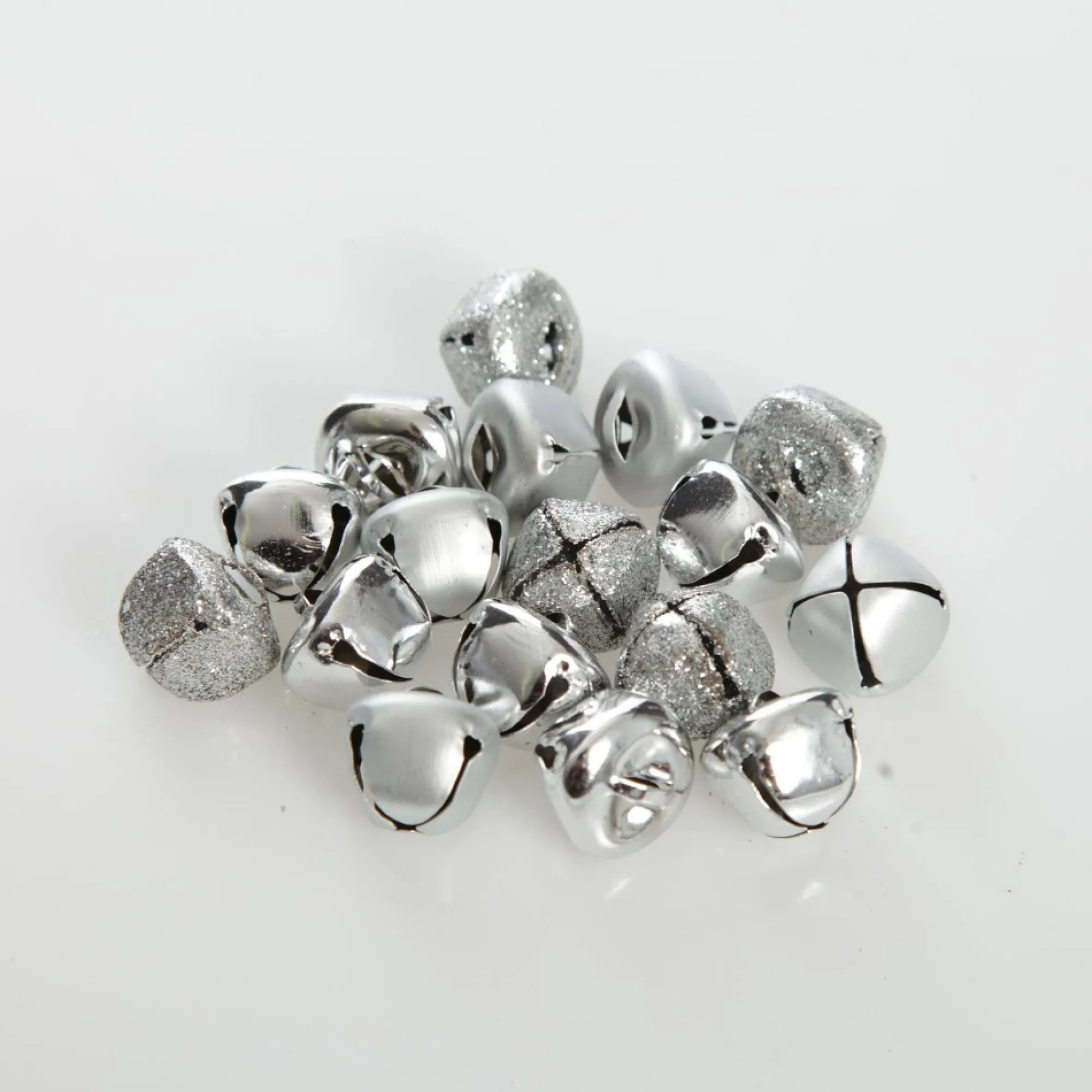 Silver Mini Jingle Bell Decorations - Bag of 15 Hot