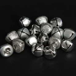 Silver Mini Jingle Bell Decorations - Bag of 15 Hot
