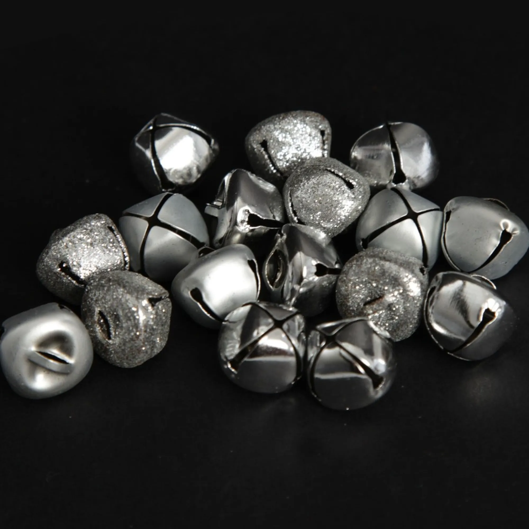 Silver Mini Jingle Bell Decorations - Bag of 15 Hot