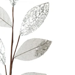 Silver Mixed Leaf Burlap Sequin Spray Best