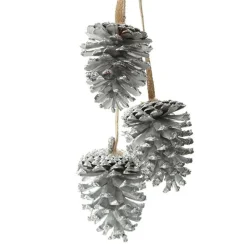 Silver Pine Cone Drop Trio Sale