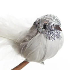 Silver Sequin Bird with Clip Best
