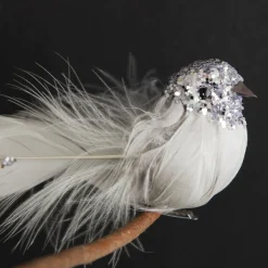 Silver Sequin Bird with Clip Best