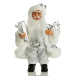 Silver Sequin Santa Ornament Cheap
