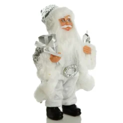 Silver Sequin Santa Ornament Cheap