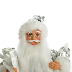 Silver Sequin Santa Ornament Cheap