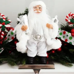 Silver Sequin Santa Ornament Cheap