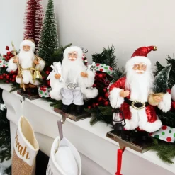 Silver Sequin Santa Ornament Cheap