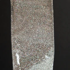 Silver Sparkle Glitter Ribbon Wired Edge - 6.3cm Shop