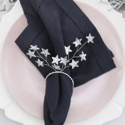 Silver Star Napkin Rings - Pack of 4 Flash Sale