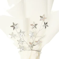 Silver Star Napkin Rings - Pack of 4 Flash Sale