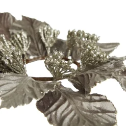 Silver Velour Poinsettia Candle Wreath Clearance