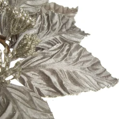 Silver Velour Poinsettia Candle Wreath Clearance