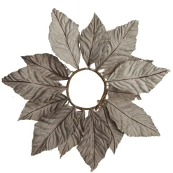 Silver Velour Poinsettia Candle Wreath Clearance